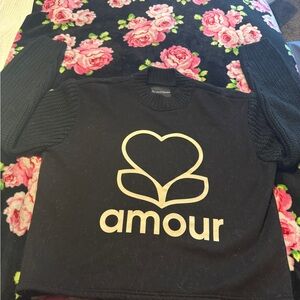 Ellandemm sweatshirt with knit arms and amour graphic xl/xxl